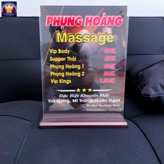 BẢNG MENU MASSAGE